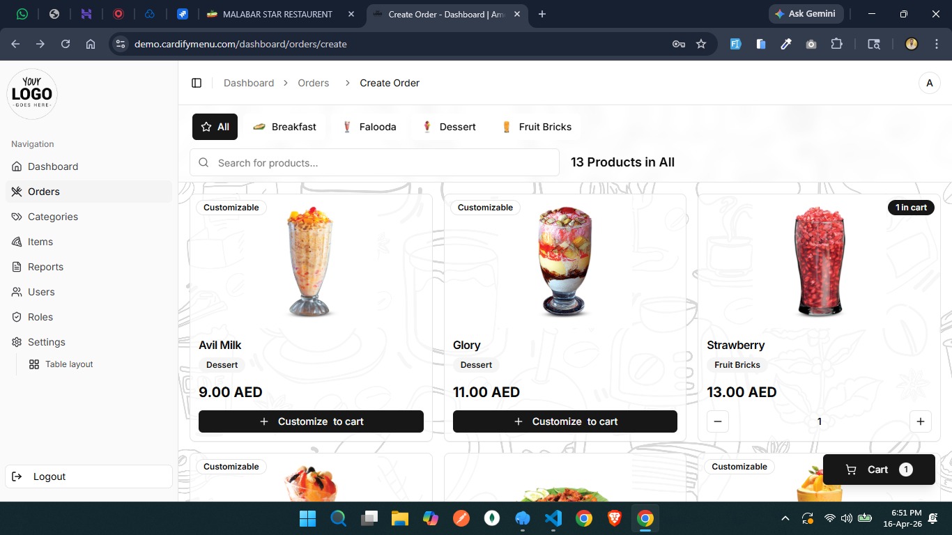 Menu & Order Management System